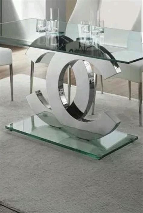 Chanel glass table